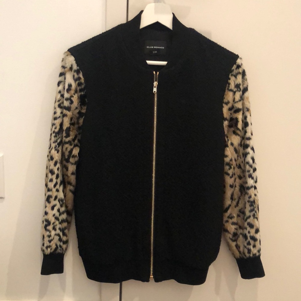 Club Monaco Wool and Faux Fur Jacket